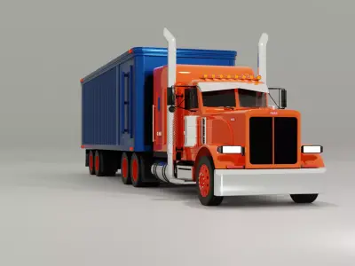 peterbilt 379x 3d model Low-poly 3D model