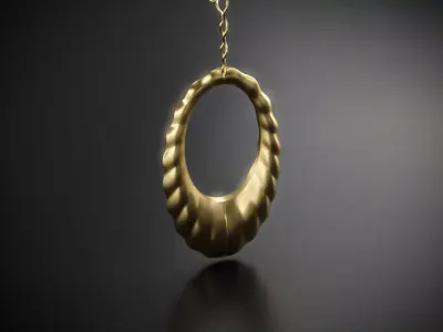 Elegant Antique-Inspired Gold Earrings 3D print model