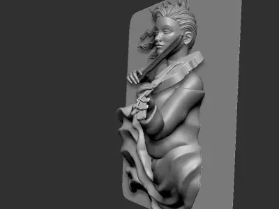 GIRL PLAYING THE VIOLIN-WAll art statue 3D print model