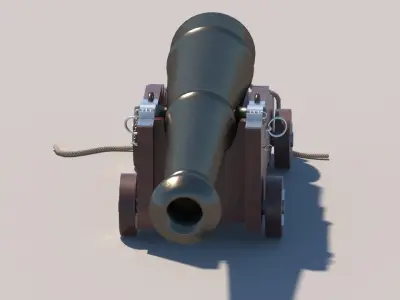 Ship cannon Low-poly 3D model
