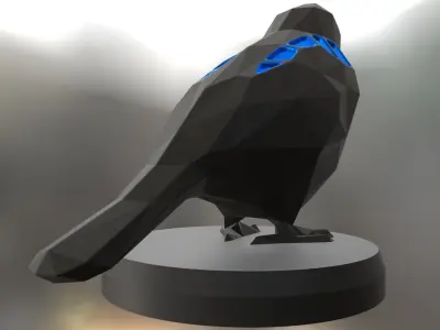 Voronoi Sparrow Low-poly 3D model