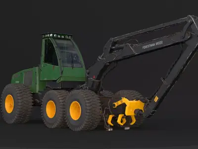 Generic Modern Forestry Harvester Used 3D model