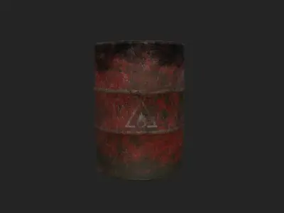 Dirt Barrel Low-poly 3D model