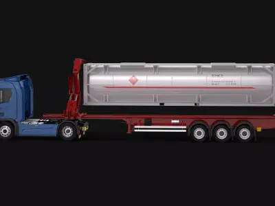 Generic Self Loading Truck an ISO Tank 3D model