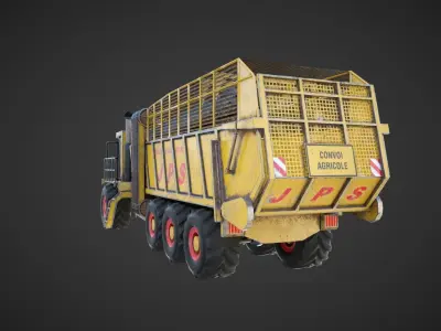 3D JPS Big loading wagon Low-poly 3D model