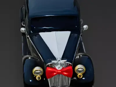 The Groom Vintage Tuxedo Car 3D Model Low-poly 3D model