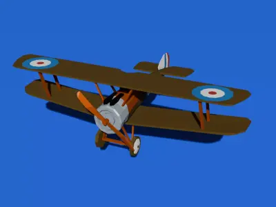 Sopwith Camel Low-poly model Low-poly 3D model