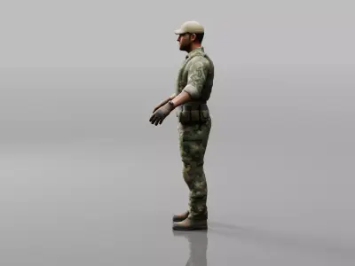 Low Poly Basic Soldier Character Low-poly 3D model