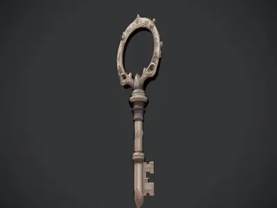 ornate antique key 3D model