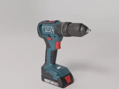 Realistic Power Tool Bosch Brushless Drill with PBR Texture Low-poly 3D model