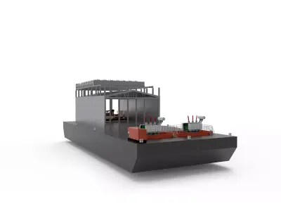 power plant barge 3D model