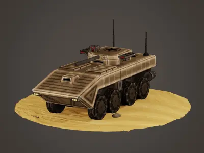 stylized soldier carrier Low-poly 3D model by cg-bro
