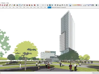 Sketchup Commercial Office Complex 254 3D model