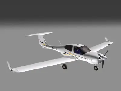 Diamond DA40 Low-poly 3D model