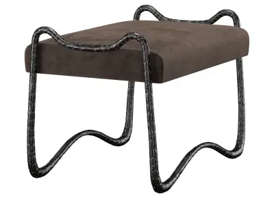 Hammered Bronze Bench 3D model