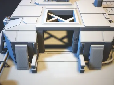 Sci-Fi RPG House with interior - High details level Low-poly 3D model