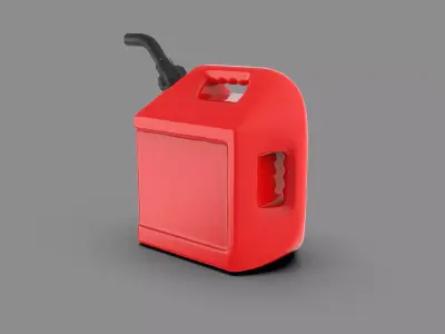 Red Plastic Fuel Can Gasoline Jerry Can 3D Model Low-poly 3D model