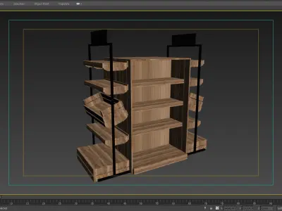 Shelf 3D model 2 wooden display rack 3D model