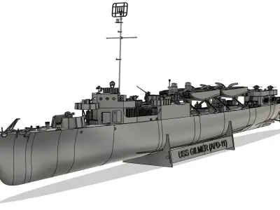 USS Gilmer APD-11 RC Model 1-48 Scale 3D print model