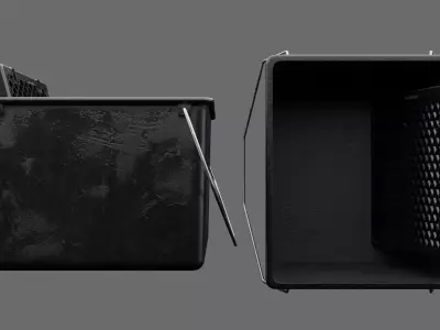 Bucket - Rubber Hammer - Paint scuttle with roller grid Low-poly 3D model