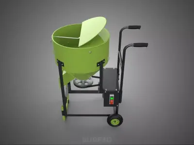MOBILE BUCKET VERTICAL HELICAL AUGER SCREW MIXER BLENDER GRINDER 3D model