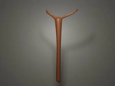 Staff asset videogame Low-poly 3D model