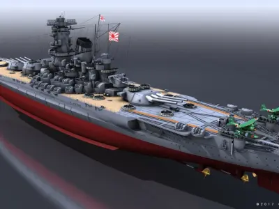 BATTLESHIP YAMATO TEN ICHIGO 3D model