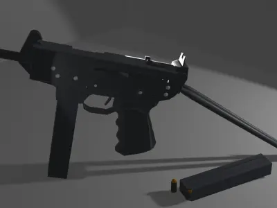 91 cedar submachine gun Low-poly 3D model