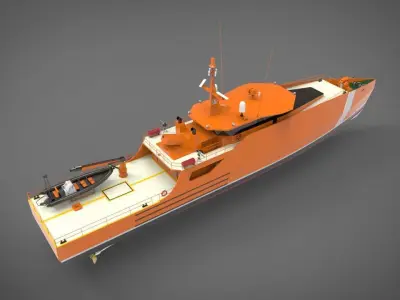 Coastguard Patrol Ship 3D model from CGTrader