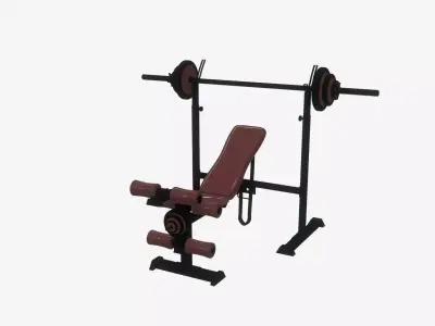 Highly detailed Chest Inclined Bench Gym Machine PBR 3D model