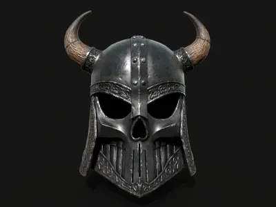 Helmet with horns Low-poly 3D model Low-poly 3D model