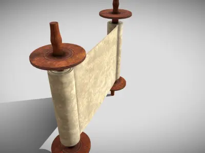 Blank Scroll Low-poly 3D model