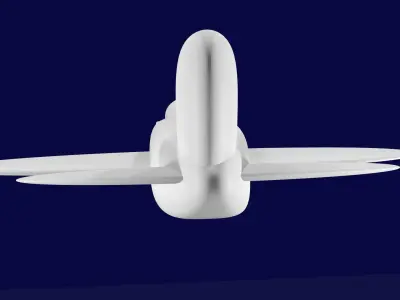 Plane 3D Model White Low-poly 3D model