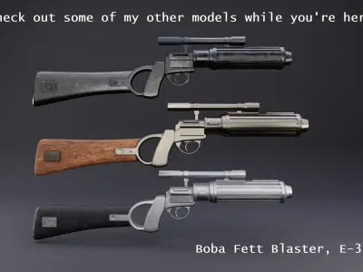 E-11 Blaster Rifle Free low-poly 3D model