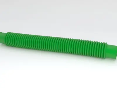 Hog Oval Corrugated Hose 01 Green 3D model