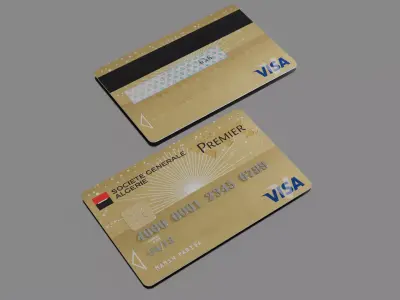 Visa Gold Card Realistic 3D Model Free low-poly 3D model