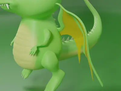 Minimalistic dragon model Free 3D model