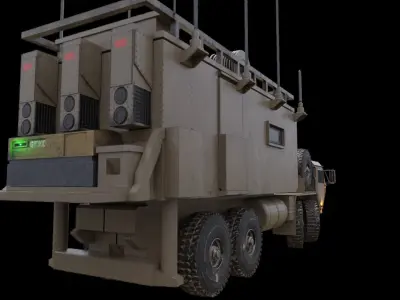 Tactical armored command shelter 3D model