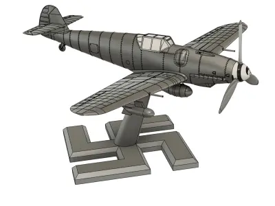 Messerschmitt BF109 156 scale Bolt Action 3D print model