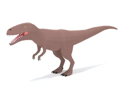 Low Poly Cartoon Torvosaurus Dinosaur Low-poly 3D model