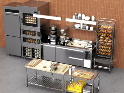 Professional Commercial Bakery And Kitchen Equipment Collection 3D model
