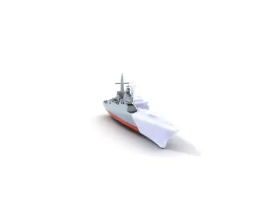 Modern Battleship Navy model pack Low-poly 3D model