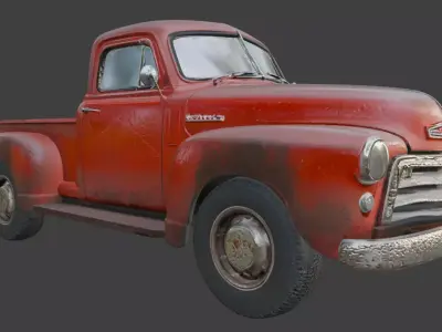 Vintage Rusty Pickup Truck 3D Model 3D model 10