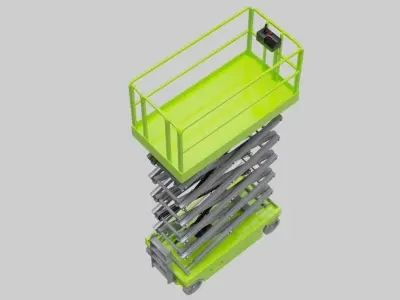 Scissor Lift 1 Untextured Low-poly 3D model
