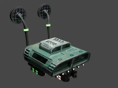 Sci-Fi Modern Spaceship Game Asset Model with PBR Texture Set 3D model