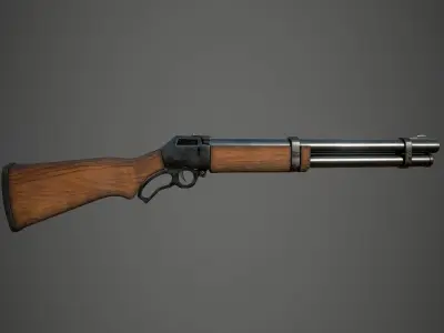 Shotgun sigle barrel Low-poly 3D model
