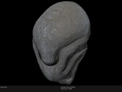 Low Poly Stylized Etheral Alien Stone Low-poly 3D model