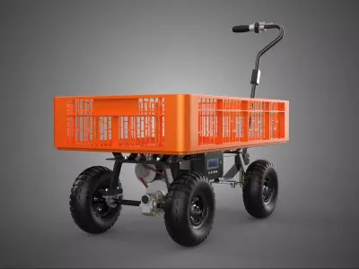 MOTORIZED TRAY CRATE BIN CART TROLLEY HAND PLATFORM TRUCK PALLET 3D model