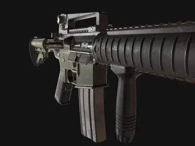 M4A1 Modular Carbine lowpoly Low-poly 3D model