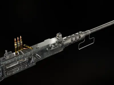 M2 Browning Heavy Machine Gun Low-poly 3D model purchase